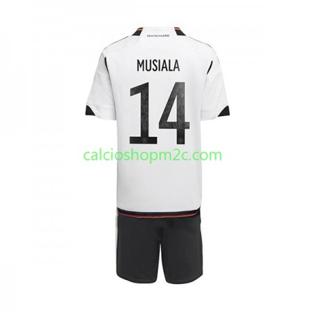 Germania Musiala 14 Bambino Maglia Prima World Cup 2022 Manica Corta (+ Pantaloncini)